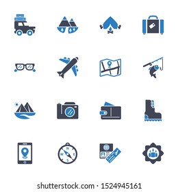 Travel Icons in Blue Gray Color - Set 2