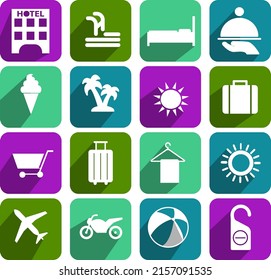 Travel icons collection isolated with various symbols