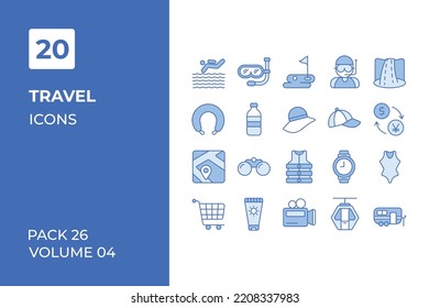 Travel icons collection. Set vector line with elements for mobile concepts and web apps. Collection modern icons.