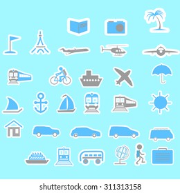 travel icons for design 