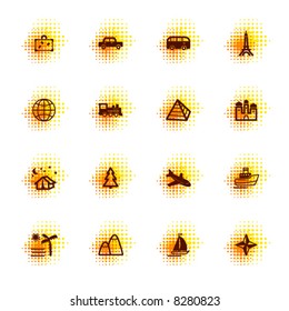travel icons, dots series