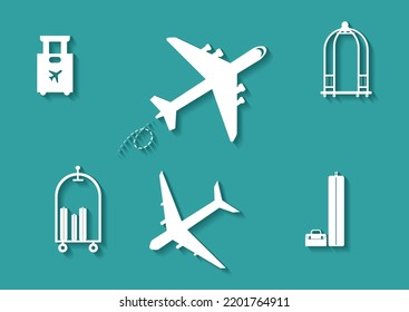 Travel icons in flat style vector illustratio