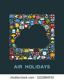 Travel icons are grouped in Air holidays form