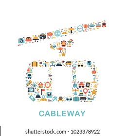 Travel icons are grouped in Cableway form
