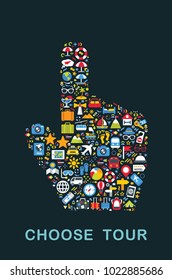 Travel icons are grouped in Click form