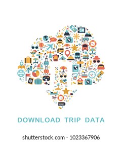 Travel icons are grouped in Cloud download form