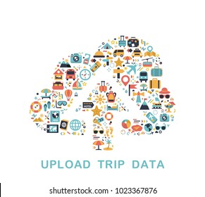 Travel icons are grouped in Cloud upload form