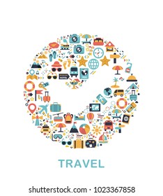 Travel icons are grouped in Complete tick form