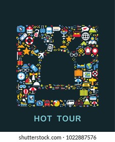 Travel icons are grouped in Hot tour form