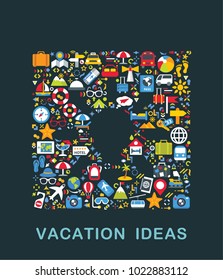 Travel icons are grouped in Lamp idea form