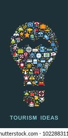 Travel icons are grouped in Lamp idea form