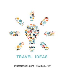 Travel icons are grouped in Lamp idea form