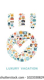 Travel icons are grouped in Medal with complete tick form