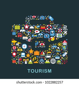 Travel icons are grouped in Portfolio form