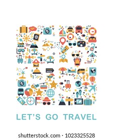 Travel icons are grouped in Puzzles form