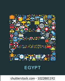 Travel icons are grouped in Pyramid form