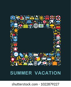 Travel icons are grouped in Rectangle form