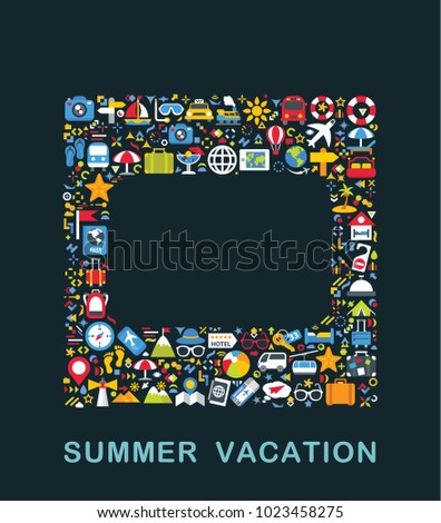 Travel icons are grouped in Rectangle form