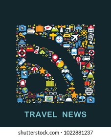 Travel icons are grouped in Rss form