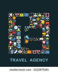 Travel icons are grouped in Tree structure form