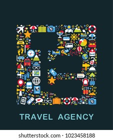Travel icons are grouped in Tree structure form
