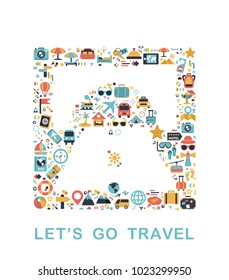 Travel icons are grouped in Tunnel form