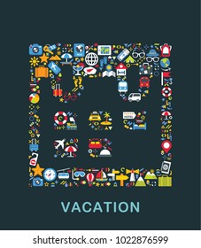 Travel icons are grouped in Vacation calendar form