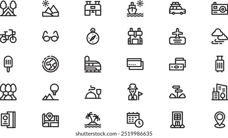 Travel icons High-Quality Vector Icons Collection with Editable Stroke. Ideal for Professional and Creative Projects.