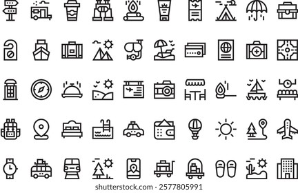 Travel icons High-Quality Vector Icons Collection with Editable Stroke. Ideal for Professional and Creative Projects.