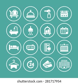 Travel icons hotel service