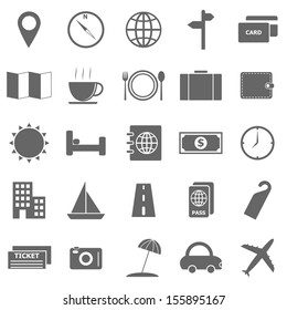Travel icons on white background, stock vector