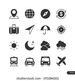 Travel Icons on white background - Vector illustration