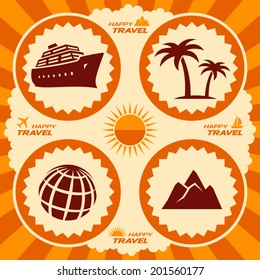 Travel icons in poster design