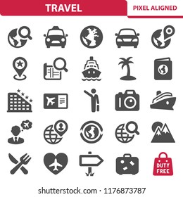 Travel Icons. Professional, pixel perfect icons, EPS 10 format.