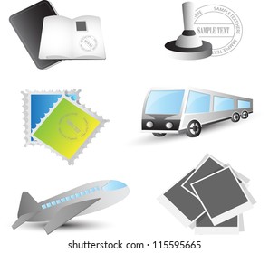 travel icons set