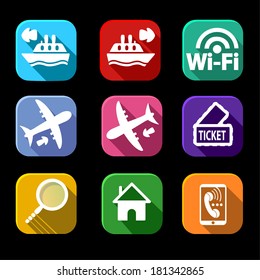 Travel icons set