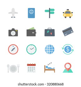 travel icons set