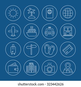travel icons set