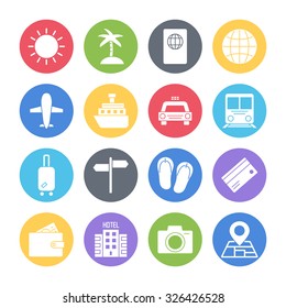 travel icons set