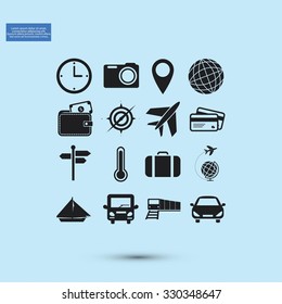 Travel icons set
