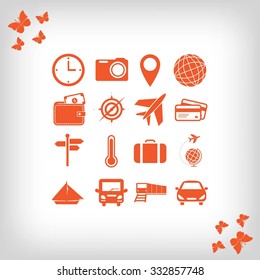 Travel icons set