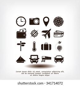 Travel icons set