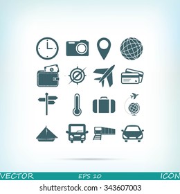Travel icons set