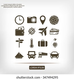 Travel icons set
