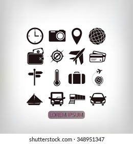 Travel icons set