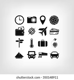 Travel icons set