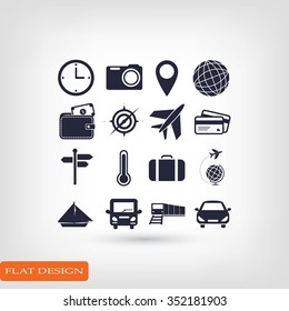 Travel icons set