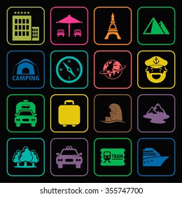 Travel icons set. 