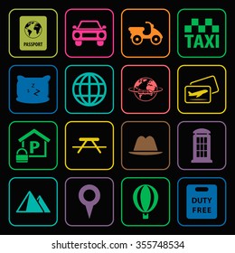 Travel icons set. 
