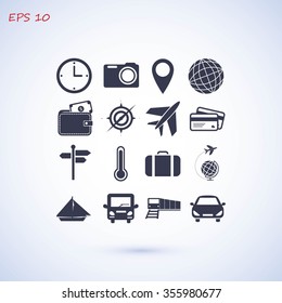 Travel icons set